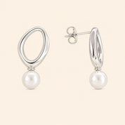 925 Silver Pearl Loop Earrings