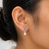 925 Silver Pearl Loop Earrings