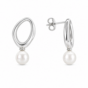 925 Silver Pearl Loop Earrings