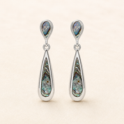 925 Silver Pearl Glow Drop Earrings - Black