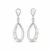 925 Silver Shell Drop Earrings -White