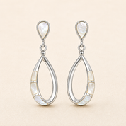 925 Silver Shell Drop Earrings -White