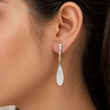 925 Silver White Aura Drops Earrings