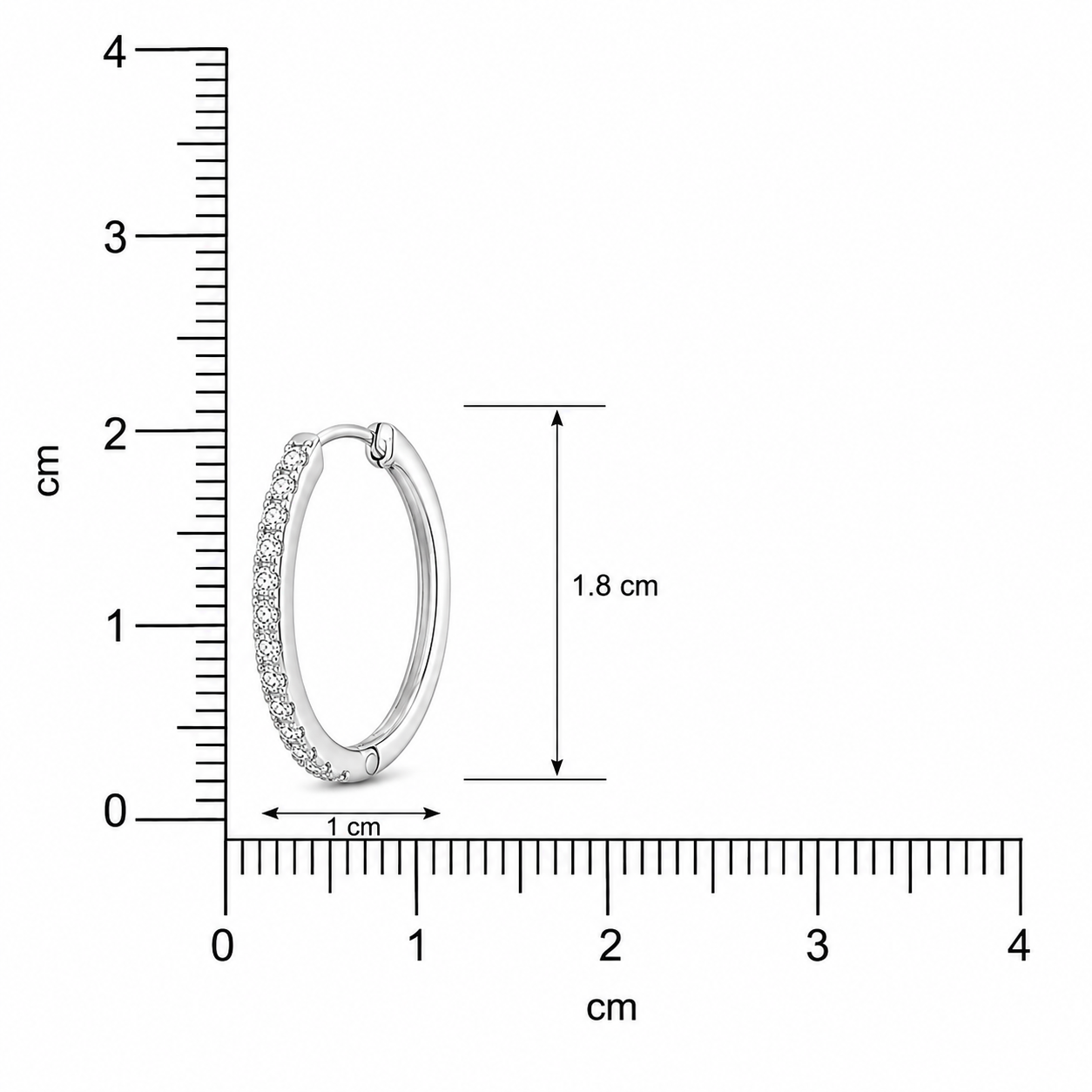 925  Diamond Oval Hoop Earrings