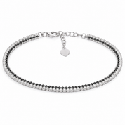 Diamond Square Tennis Bracelet - Black