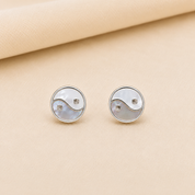 925 Silver Eclipse Earrings - White