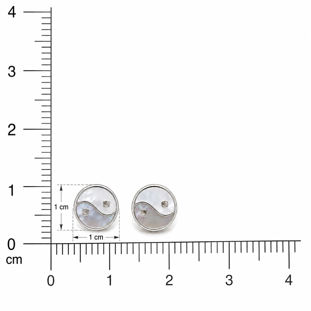 925 Silver Eclipse Earrings - White