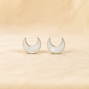 925 Silver Night Pearl Earrings - White