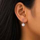 925 Silver MOP Charm Drop- White