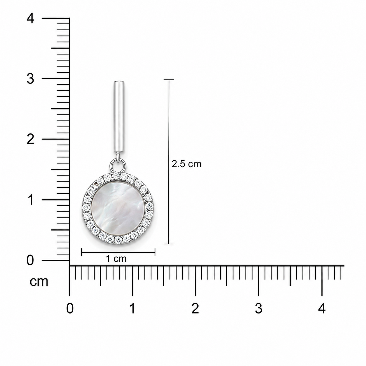 925 Silver MOP Charm Drop- White