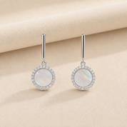 925 Silver MOP Charm Drop- White