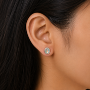 925 Silver Oval MOP Earrings - Black