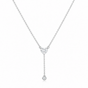 Silver Duo Pear and Circle Necklace