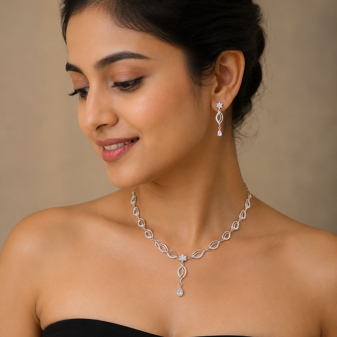 Sterling Silver Glow Necklace Set
