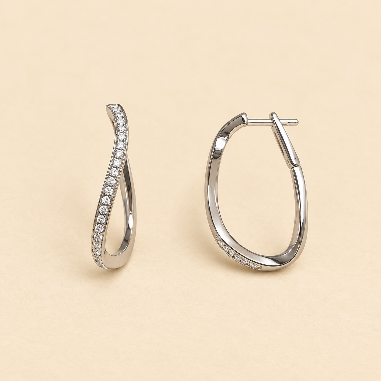 925 Silver Aura Pave Huggies
