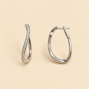 925 Silver Aura Pave Huggies