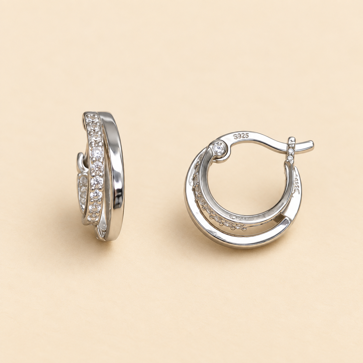 Split-Band Pave Earrings