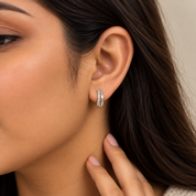Split-Band Pave Earrings