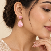 925 Silver Luisa Drop Earrings -Dusty Rose Pink