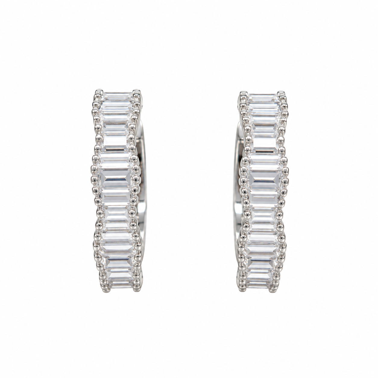 925 Silver Classic Ovel Sparkle Hoops