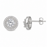Round Halo Stud Earrings