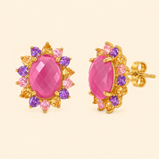 Royal pink Crystal Earrings