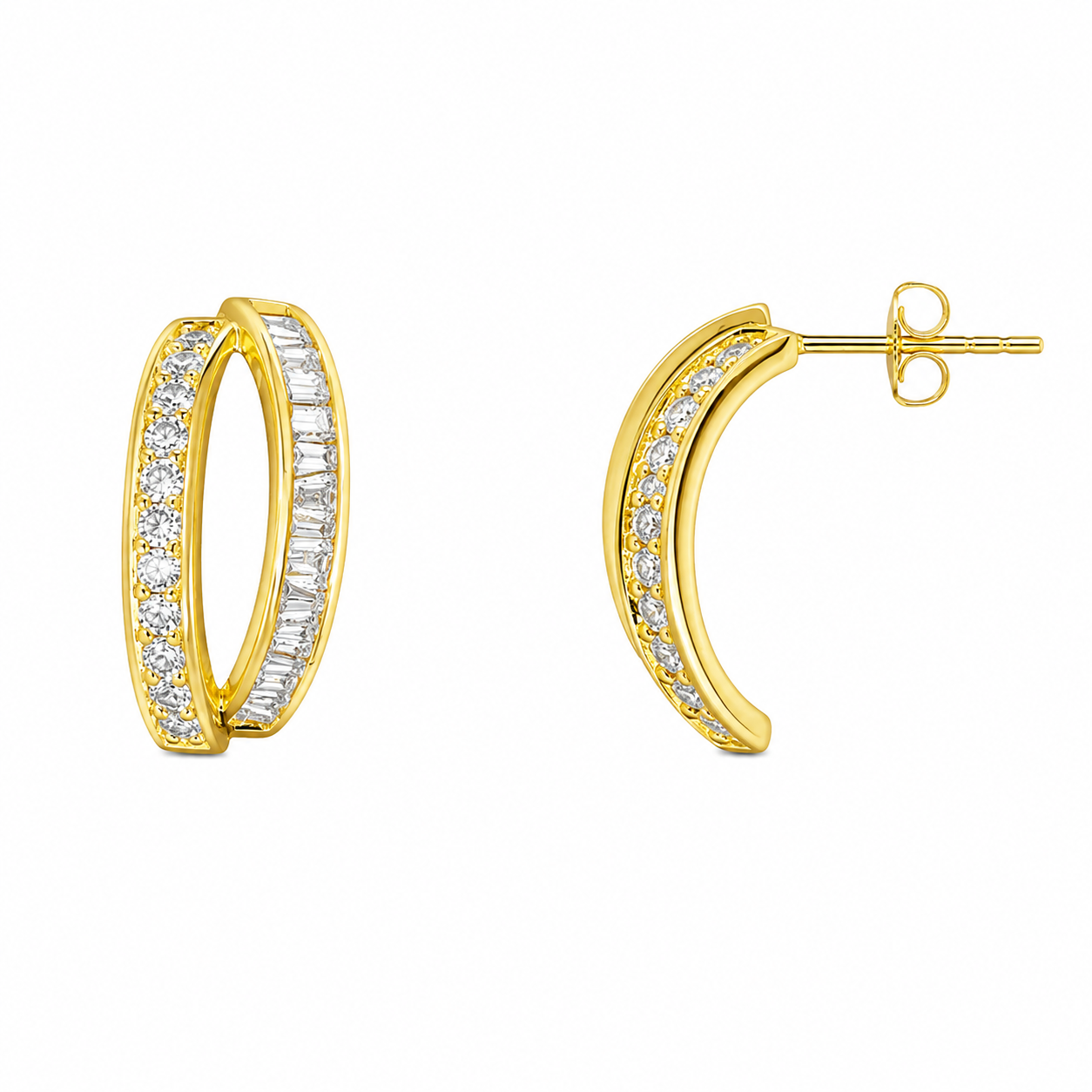 Oval Sparkle Hoop Earring