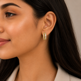 Oval Sparkle Hoop Earring