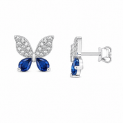 925 Silver Crystal Butterfly - Blue