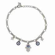 925 Silver Evil Eye Charm Bracelet