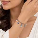 925 Silver Evil Eye Charm Bracelet