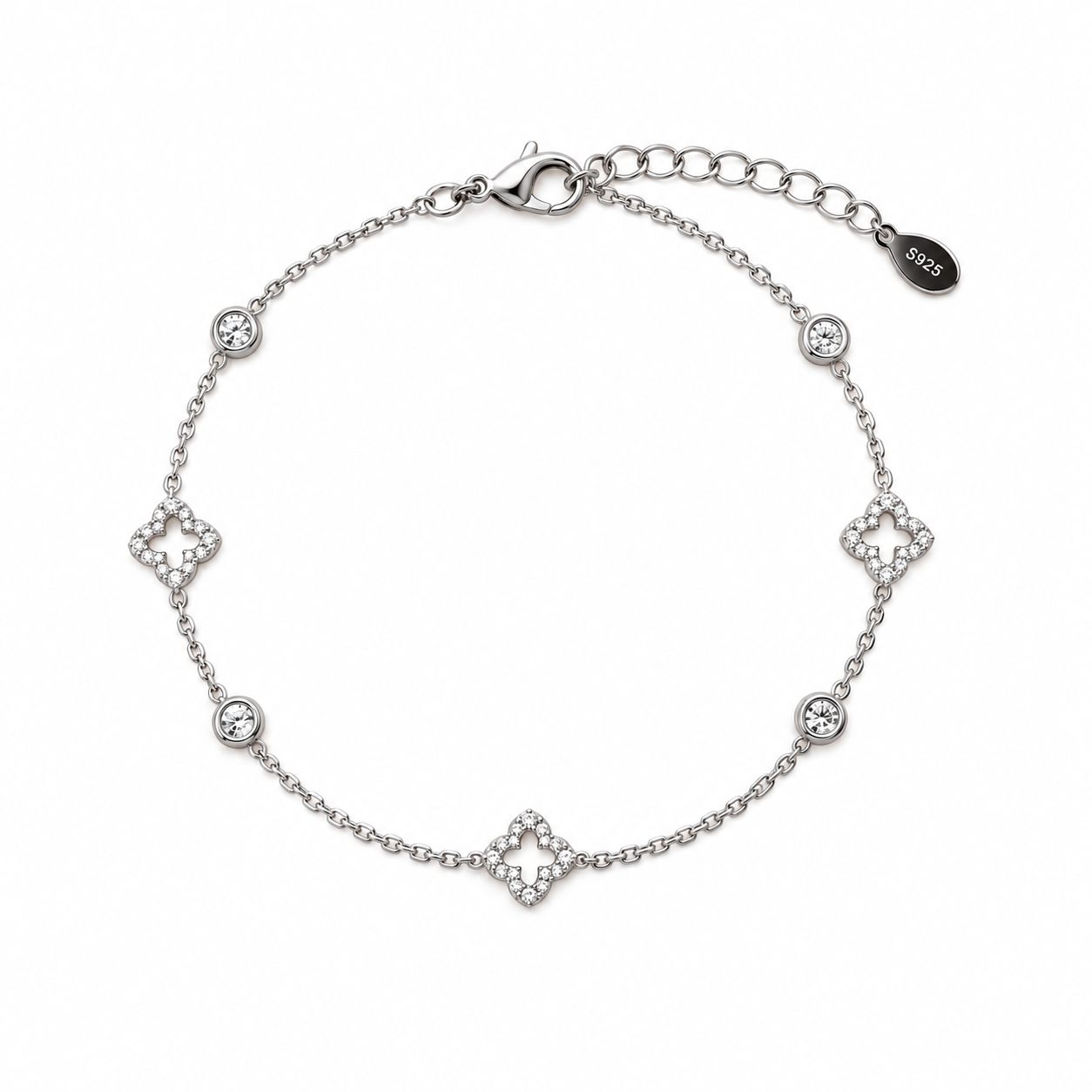 Hollow Cleefed Tennis Bracelet