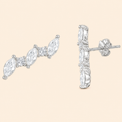 952 Silver Leaf Curved Earring