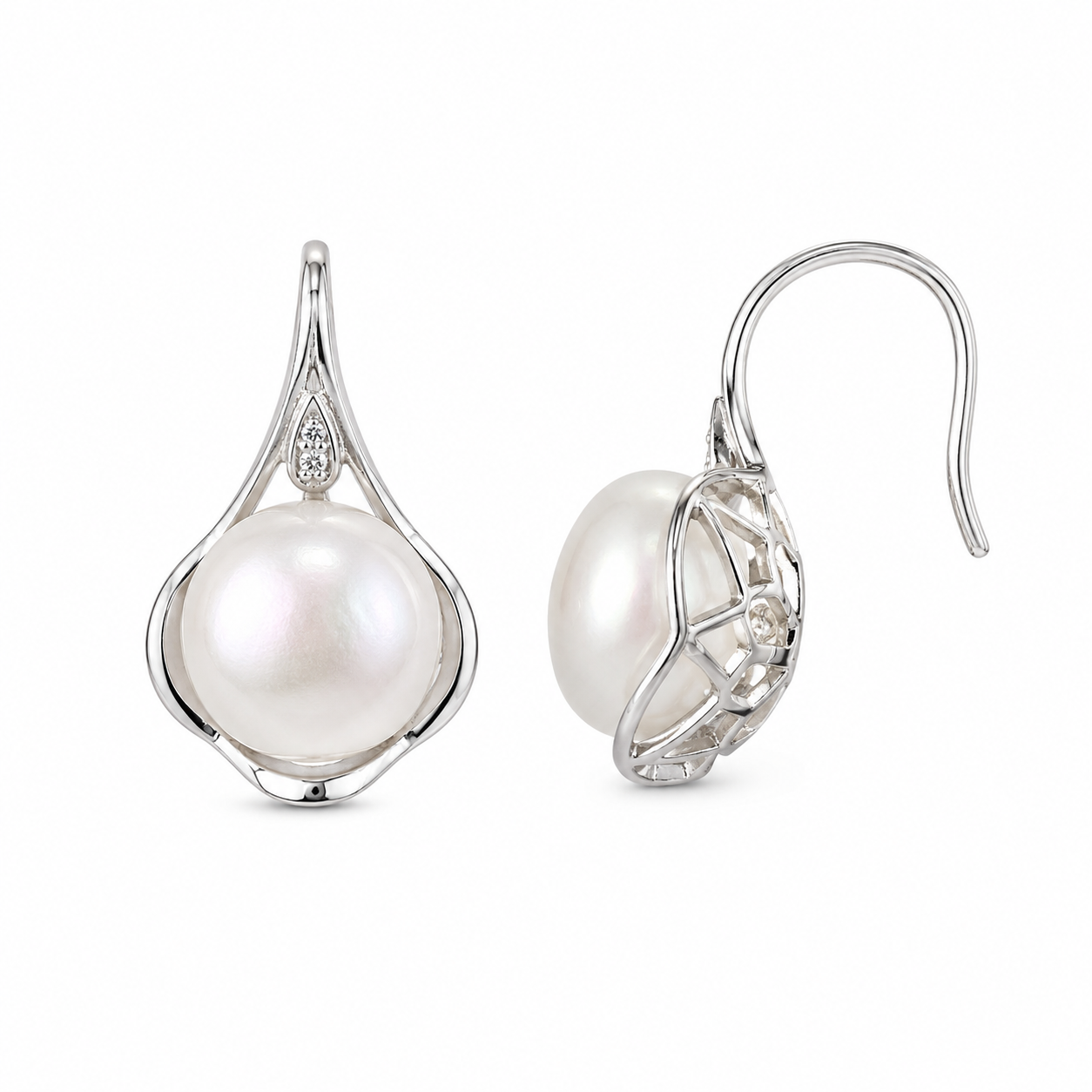 925 Silver Faria Pearl Earrings