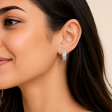 925 Sliver Sparkle Bloom Hoops