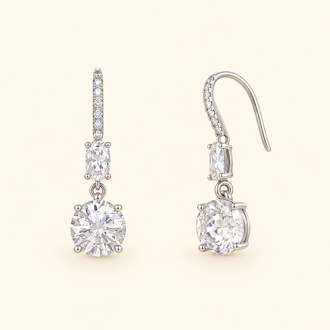 Oval & Round Drop Earring