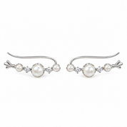 925 Silver Ava Pearls Cuff Earrings