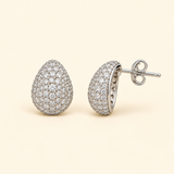 925 Silver Pave Teardrop Earrings