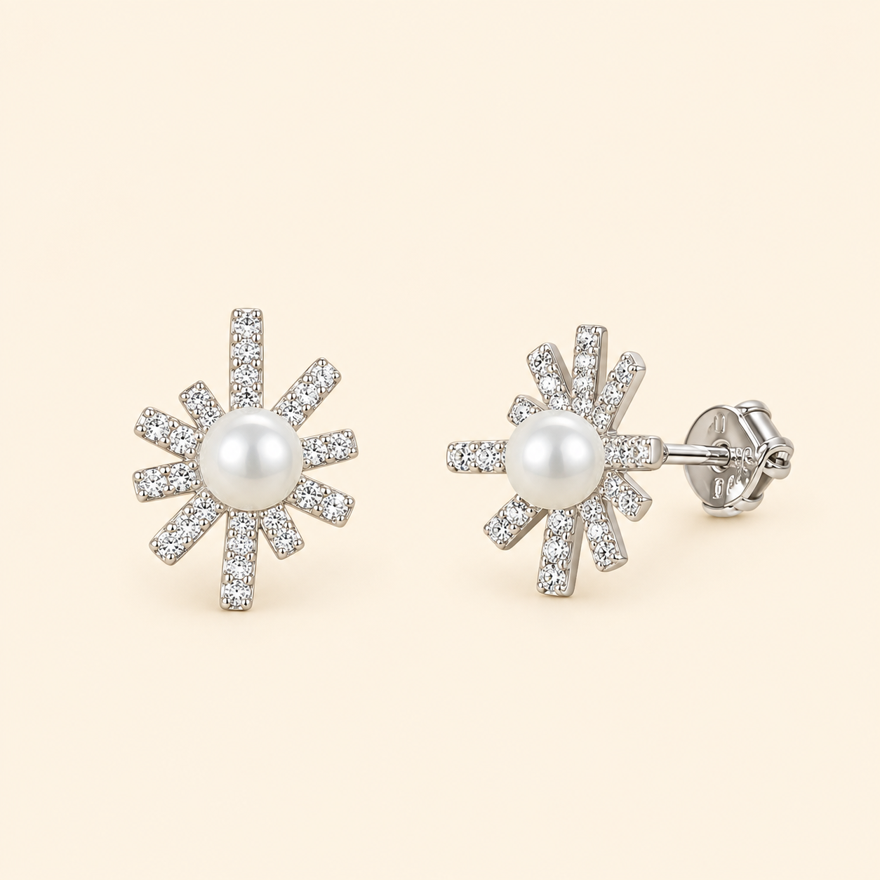 Pearl Starbust Stud Earring