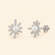 Pearl Starbust Stud Earring