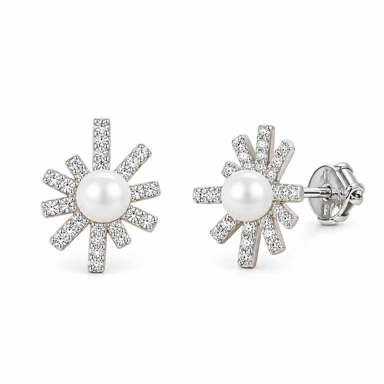 Pearl Starbust Stud Earring
