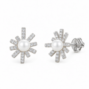 Pearl Starbust Stud Earring