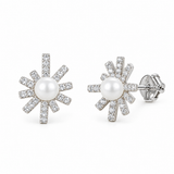 Pearl Starbust Stud Earring