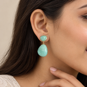 925 Silver Luisa Drop Earrings -Mint Green
