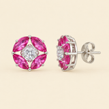 925 Silver Eva Earrings - Light Pink