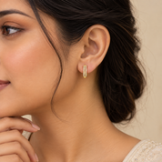 925 Silver Sparkle Hoops Gold