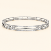 Silver Radha Diamond Bangle (Single Piece)