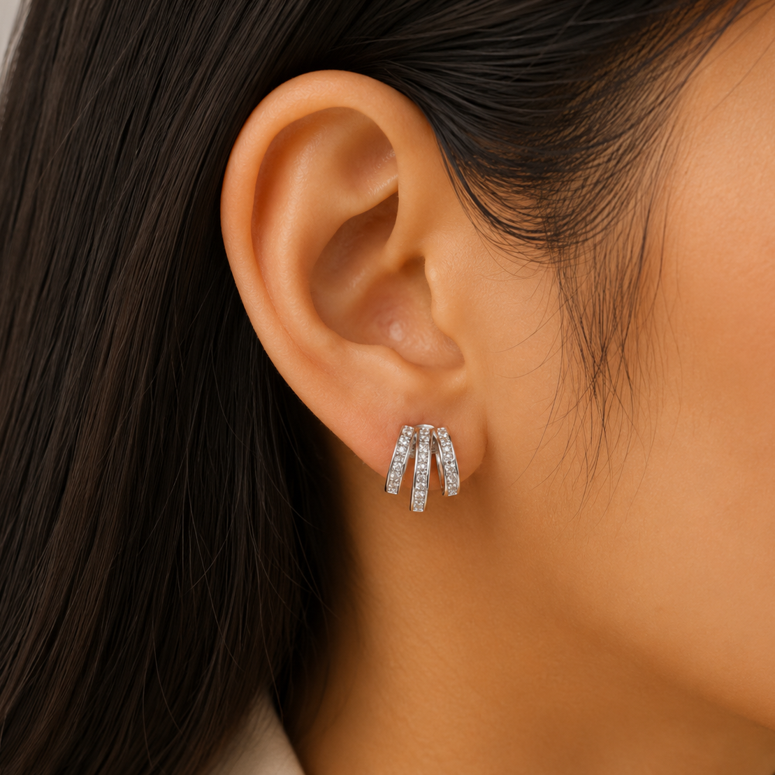 Silver Sterling Queen Earring