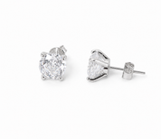 Silver Sterling Diamond Studs Earrings