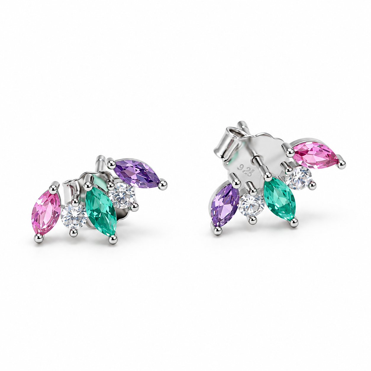 Multicolour Leaf Studs